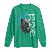 Viking Berserker Bear Warrior Odin Runes Nordic Compass Long Sleeve Shirt - Wonder Print Shop
