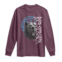 Viking Berserker Bear Warrior Odin Runes Nordic Compass Long Sleeve Shirt - Wonder Print Shop