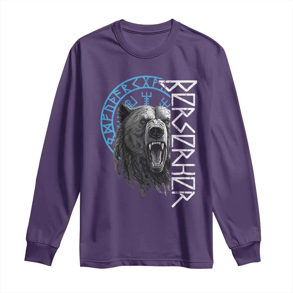 Viking Berserker Bear Warrior Odin Runes Nordic Compass Long Sleeve Shirt - Wonder Print Shop