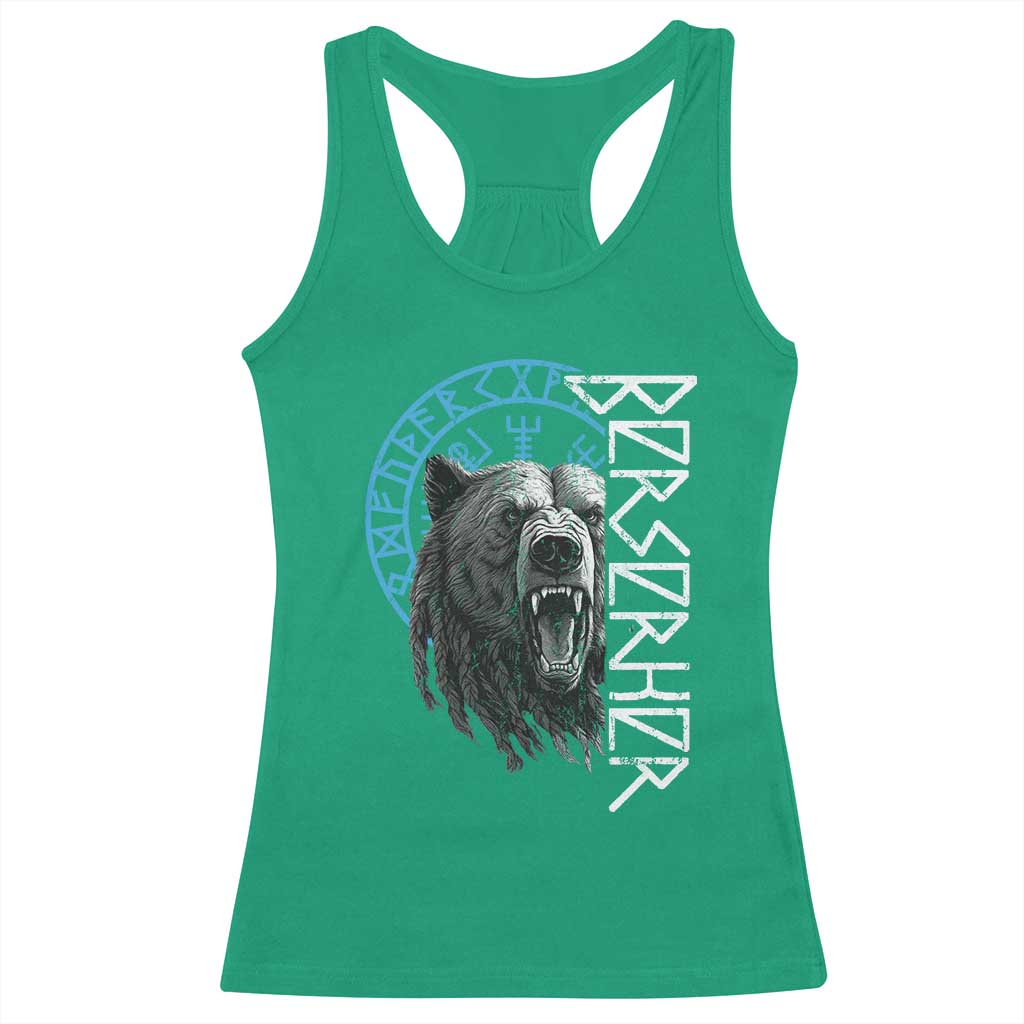 Viking Berserker Bear Warrior Odin Runes Nordic Compass Racerback Tank Top - Wonder Print Shop