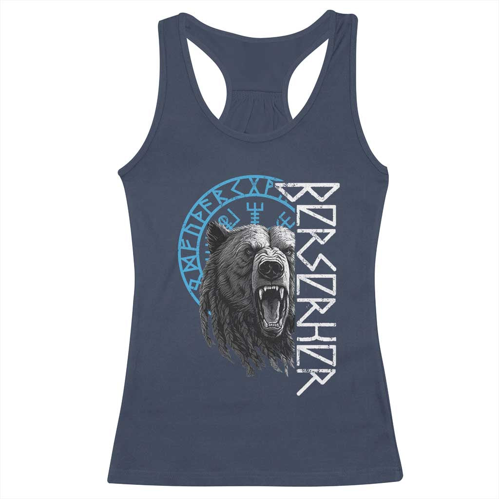 Viking Berserker Bear Warrior Odin Runes Nordic Compass Racerback Tank Top - Wonder Print Shop