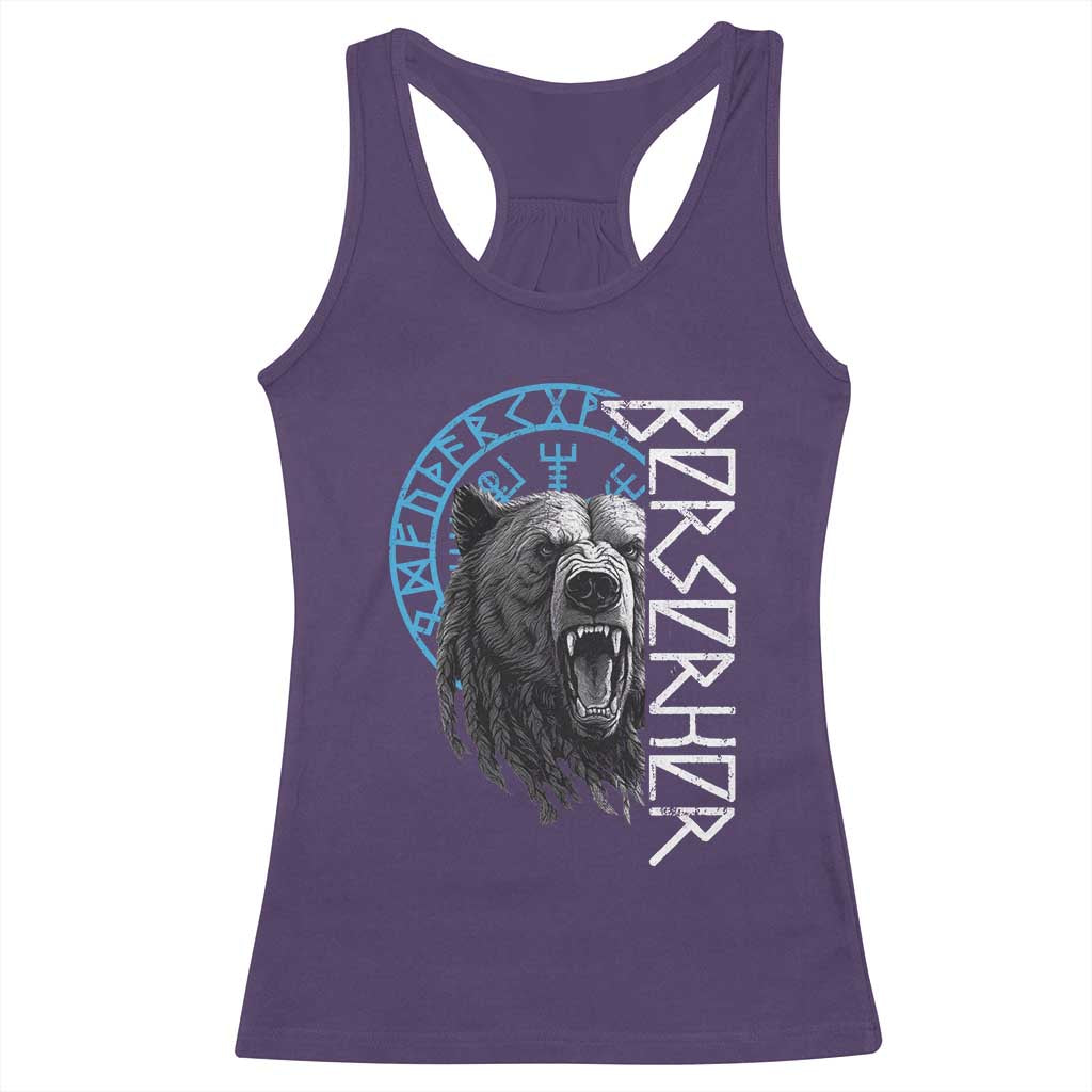 Viking Berserker Bear Warrior Odin Runes Nordic Compass Racerback Tank Top - Wonder Print Shop