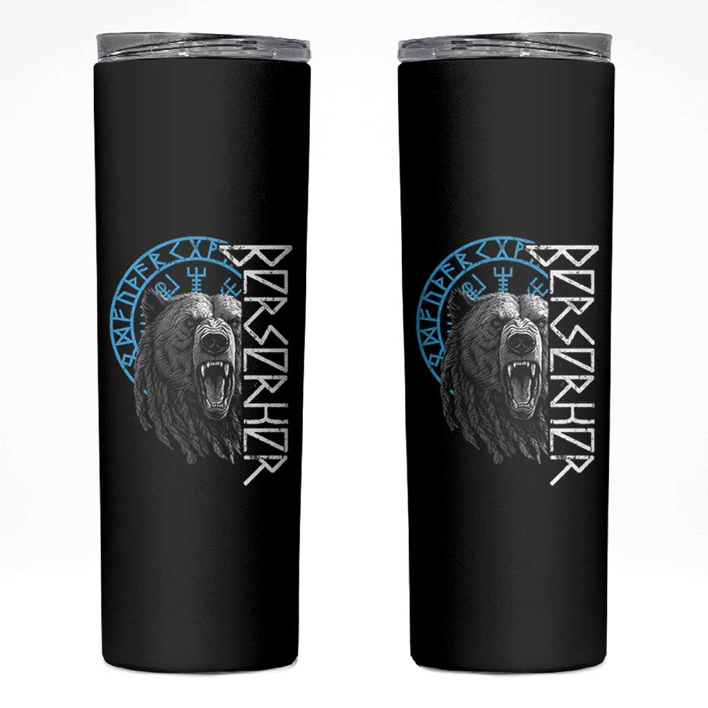 Viking Berserker Bear Warrior Odin Runes Nordic Compass Skinny Tumbler - Wonder Print Shop