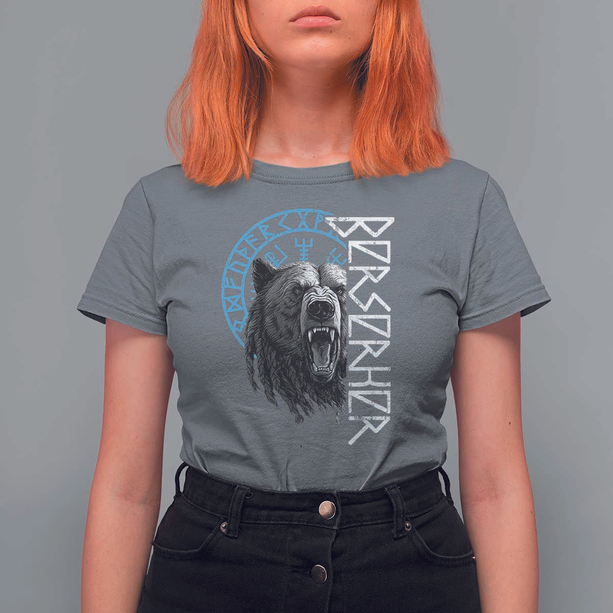Viking Berserker Bear Warrior Odin Runes Nordic Compass T Shirt For Women - Wonder Print Shop