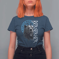 Viking Berserker Bear Warrior Odin Runes Nordic Compass T Shirt For Women - Wonder Print Shop