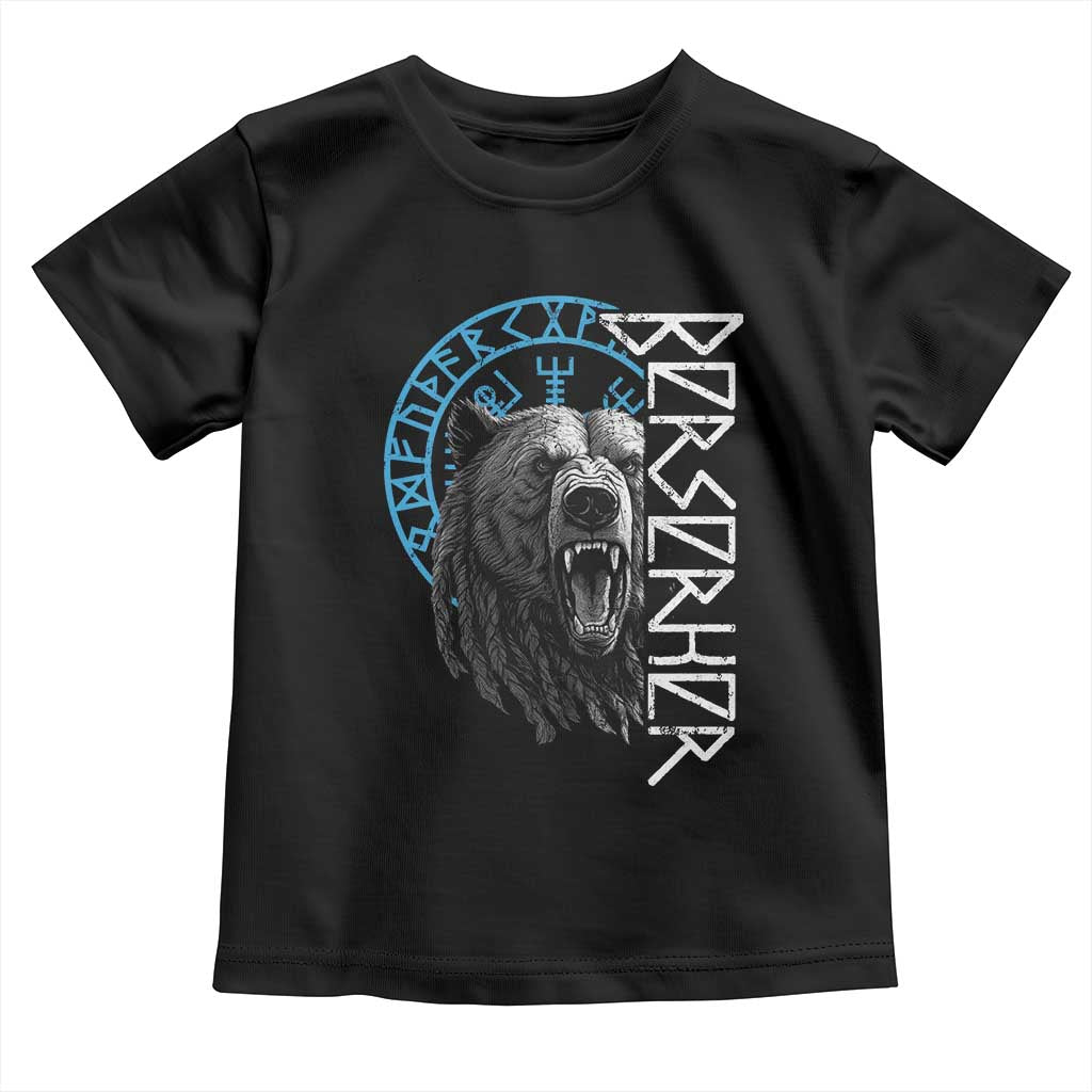 Viking Berserker Bear Warrior Odin Runes Nordic Compass Toddler T Shirt - Wonder Print Shop