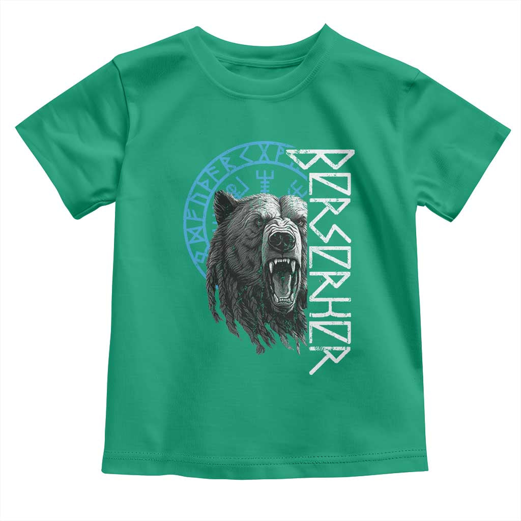 Viking Berserker Bear Warrior Odin Runes Nordic Compass Toddler T Shirt - Wonder Print Shop