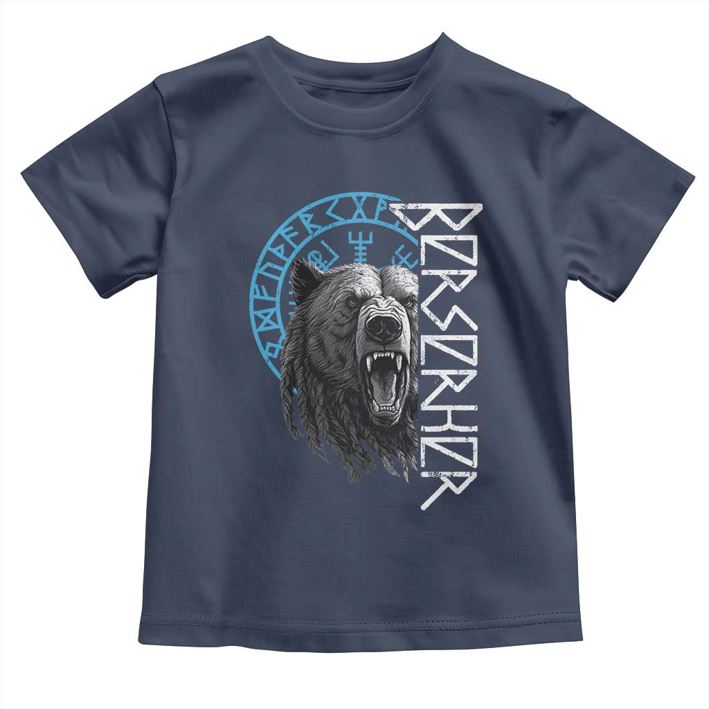 Viking Berserker Bear Warrior Odin Runes Nordic Compass Toddler T Shirt - Wonder Print Shop