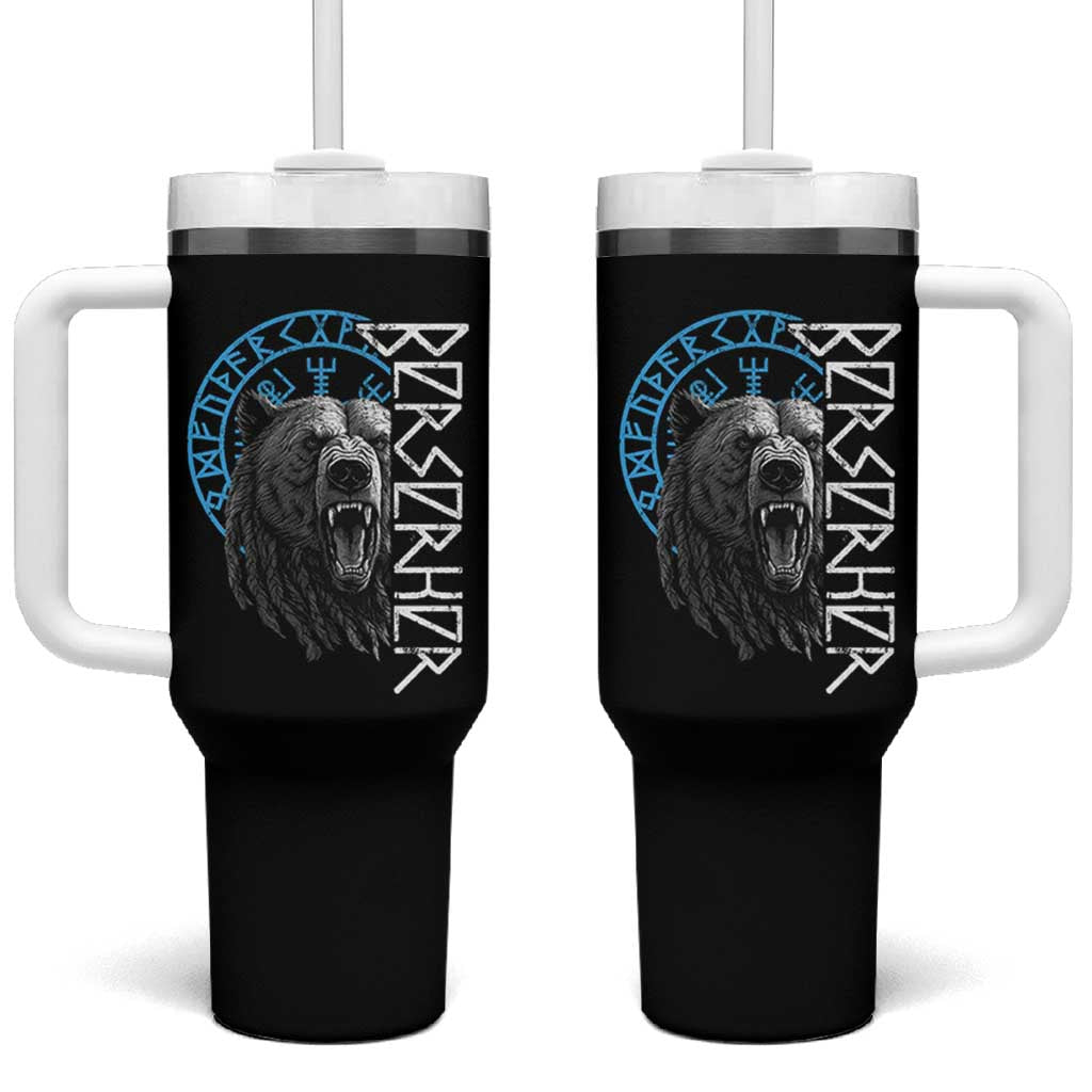 Viking Berserker Bear Warrior Odin Runes Nordic Compass Tumbler With Handle - Wonder Print Shop
