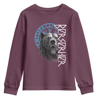 Viking Berserker Bear Warrior Odin Runes Nordic Compass Youth Sweatshirt - Wonder Print Shop