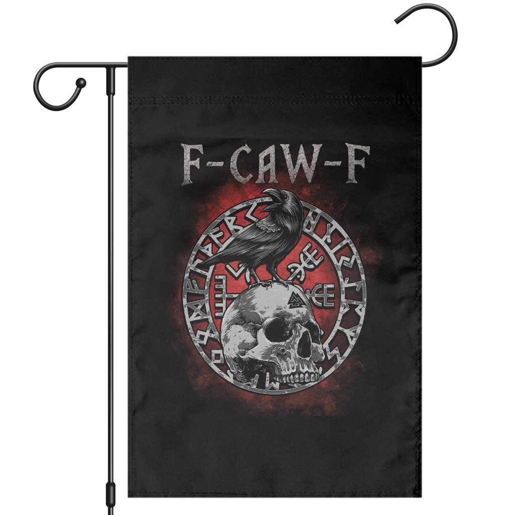 Funny F Caw F Viking Crow Garden Flag Vegvisir Black Bird Gothic Skull Adult Humor - Wonder Print Shop