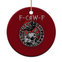 Funny F Caw F Viking Crow Ceramic Ornament Vegvisir Black Bird Gothic Skull Adult Humor - Wonder Print Shop