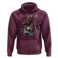 Funny F Caw F Viking Crow Hoodie Vegvisir Black Bird Gothic Skull Adult Humor - Wonder Print Shop