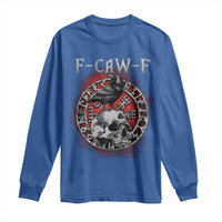 Funny F Caw F Viking Crow Long Sleeve Shirt Vegvisir Black Bird Gothic Skull Adult Humor - Wonder Print Shop