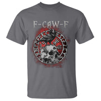 Funny F Caw F Viking Crow T Shirt Vegvisir Black Bird Gothic Skull Adult Humor - Wonder Print Shop