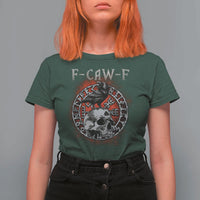 Funny F Caw F Viking Crow T Shirt For Women Vegvisir Black Bird Gothic Skull Adult Humor - Wonder Print Shop