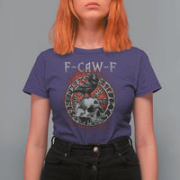 Funny F Caw F Viking Crow T Shirt For Women Vegvisir Black Bird Gothic Skull Adult Humor - Wonder Print Shop