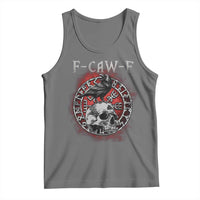 Funny F Caw F Viking Crow Tank Top Vegvisir Black Bird Gothic Skull Adult Humor - Wonder Print Shop