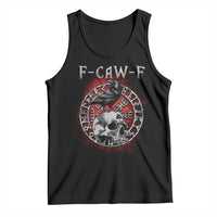 Funny F Caw F Viking Crow Tank Top Vegvisir Black Bird Gothic Skull Adult Humor - Wonder Print Shop
