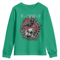 Funny F Caw F Viking Crow Youth Sweatshirt Vegvisir Black Bird Gothic Skull Adult Humor - Wonder Print Shop