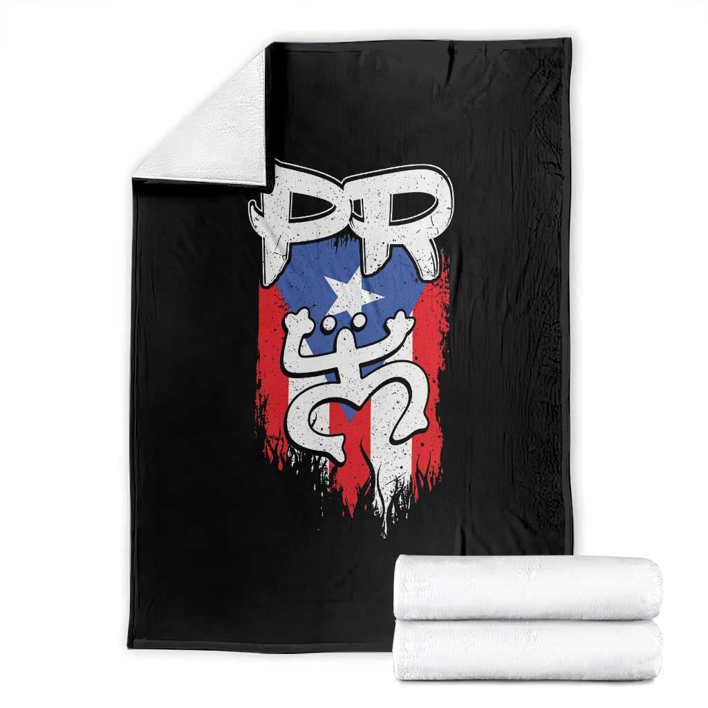 Puerto Rico Flag Hispanic Heritage Month Boricua Taino Coqui Frog Throw Blanket - Wonder Print Shop