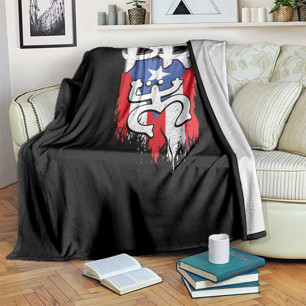 Puerto Rico Flag Hispanic Heritage Month Boricua Taino Coqui Frog Throw Blanket - Wonder Print Shop