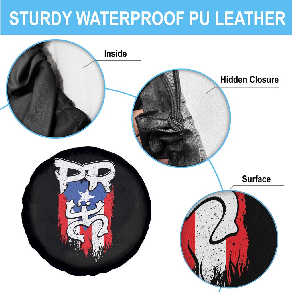 Puerto Rico Flag Hispanic Heritage Month Boricua Taino Coqui Frog Spare Tire Cover - Wonder Print Shop