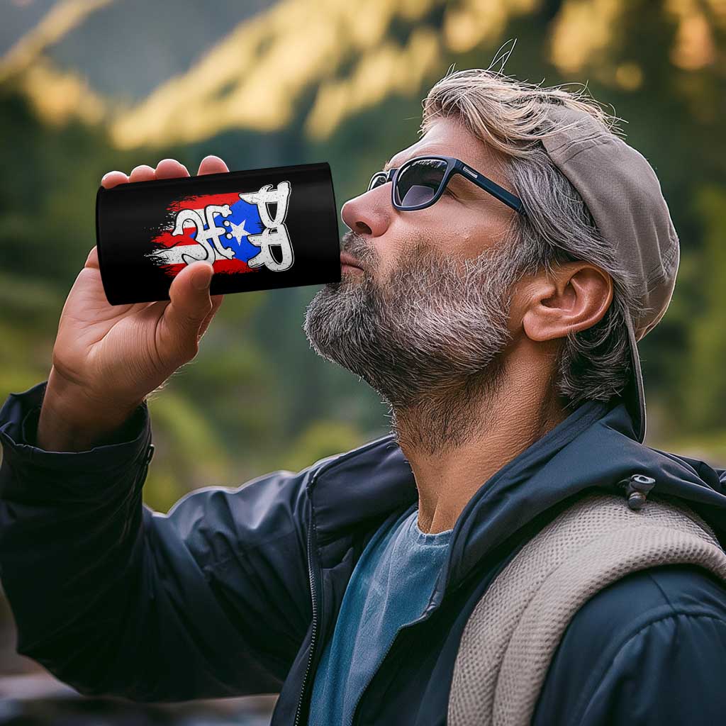 Puerto Rico Flag Hispanic Heritage Month Boricua Taino Coqui Frog 4 in 1 Can Cooler Tumbler - Wonder Print Shop