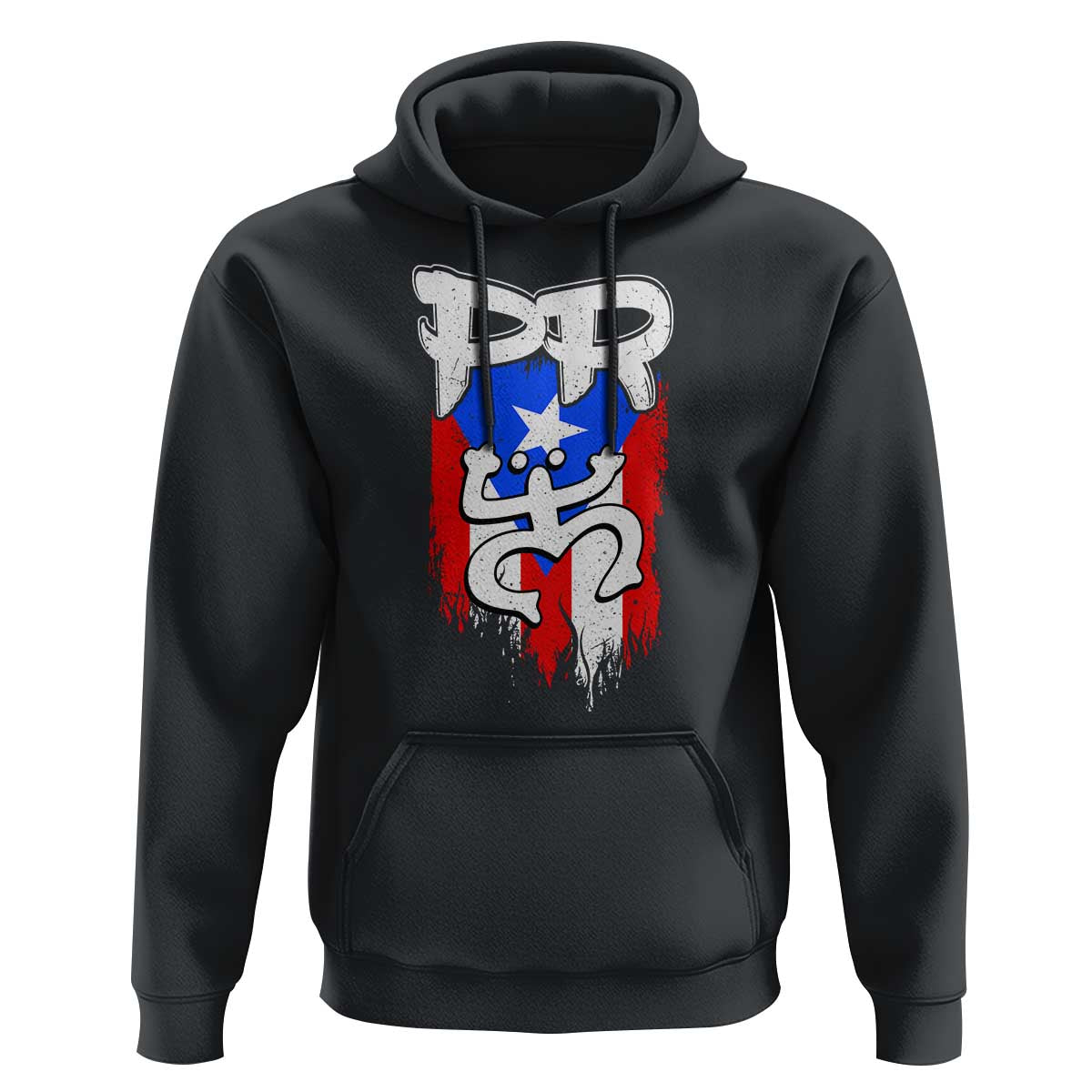 Puerto Rico Flag Hispanic Heritage Month Boricua Taino Coqui Frog Hoodie - Wonder Print Shop