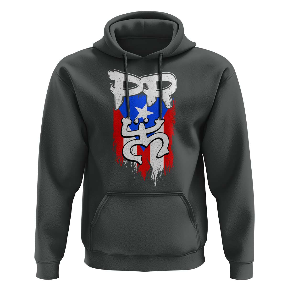 Puerto Rico Flag Hispanic Heritage Month Boricua Taino Coqui Frog Hoodie - Wonder Print Shop