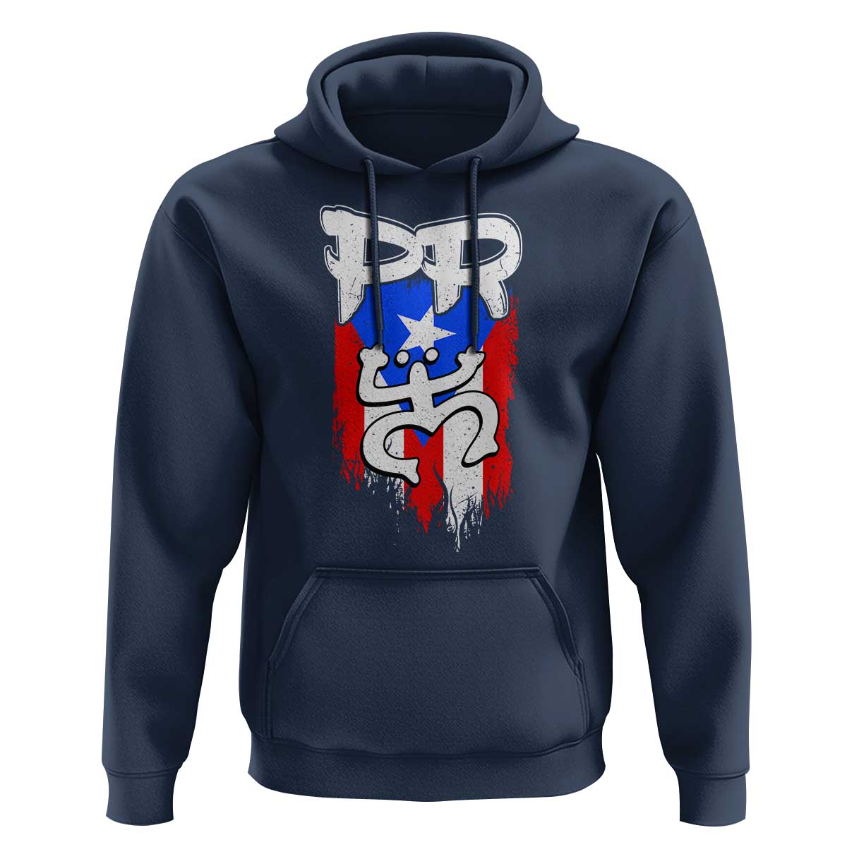 Puerto Rico Flag Hispanic Heritage Month Boricua Taino Coqui Frog Hoodie - Wonder Print Shop