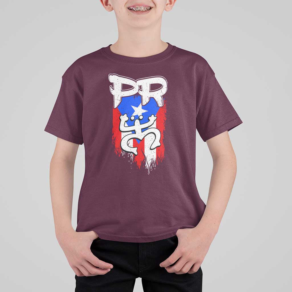 Puerto Rico Flag Hispanic Heritage Month Boricua Taino Coqui Frog T Shirt For Kid - Wonder Print Shop
