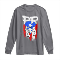 Puerto Rico Flag Hispanic Heritage Month Boricua Taino Coqui Frog Long Sleeve Shirt - Wonder Print Shop