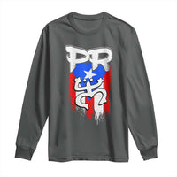 Puerto Rico Flag Hispanic Heritage Month Boricua Taino Coqui Frog Long Sleeve Shirt - Wonder Print Shop