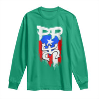Puerto Rico Flag Hispanic Heritage Month Boricua Taino Coqui Frog Long Sleeve Shirt - Wonder Print Shop