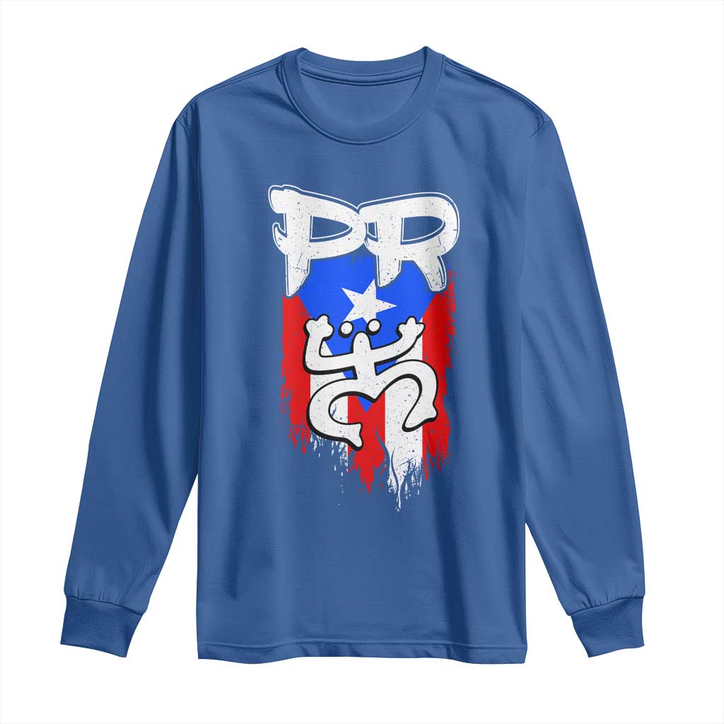 Puerto Rico Flag Hispanic Heritage Month Boricua Taino Coqui Frog Long Sleeve Shirt - Wonder Print Shop