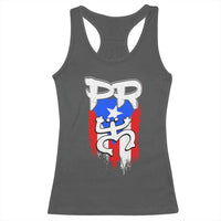 Puerto Rico Flag Hispanic Heritage Month Boricua Taino Coqui Frog Racerback Tank Top - Wonder Print Shop
