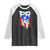 Puerto Rico Flag Hispanic Heritage Month Boricua Taino Coqui Frog Raglan Shirt - Wonder Print Shop
