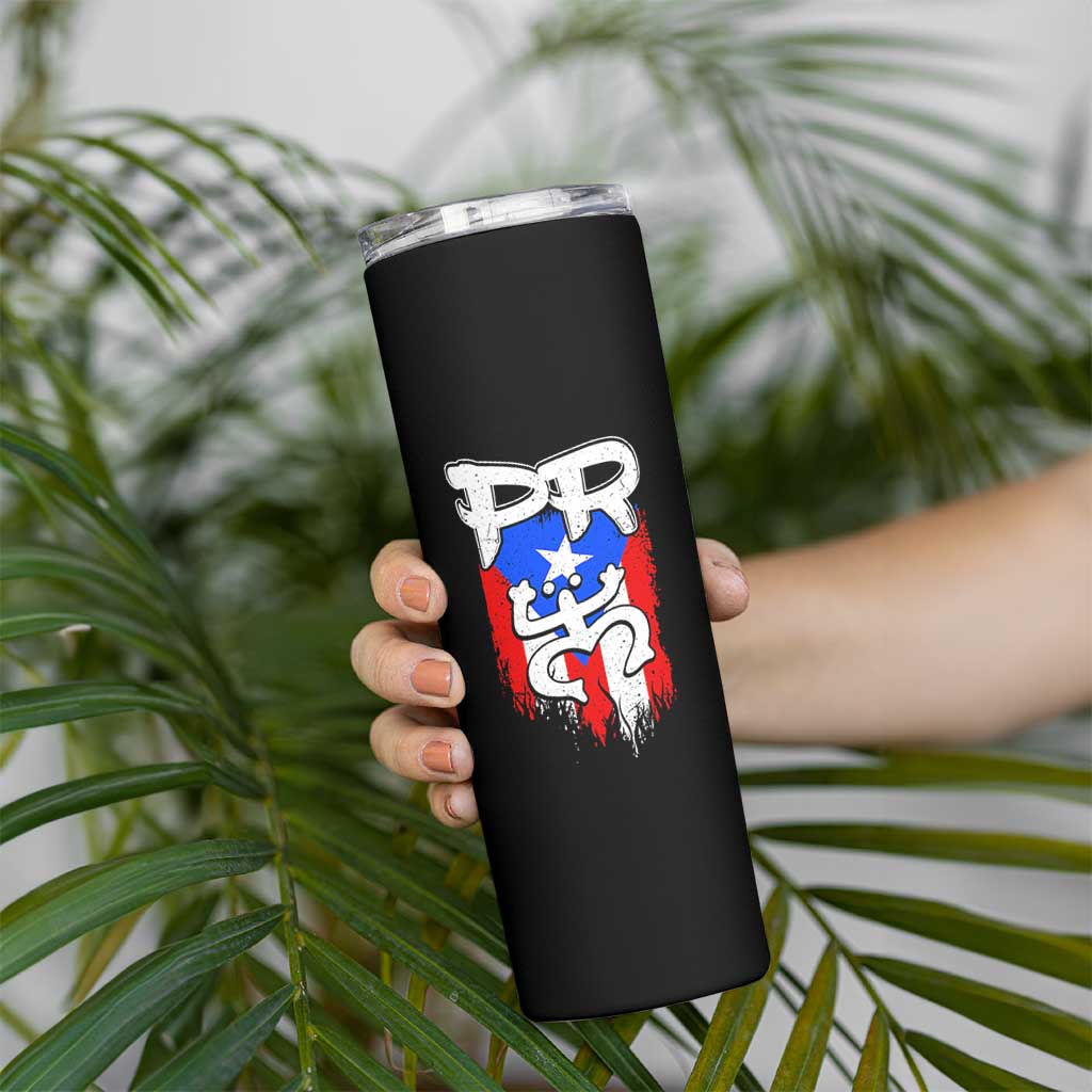 Puerto Rico Flag Hispanic Heritage Month Boricua Taino Coqui Frog Skinny Tumbler - Wonder Print Shop
