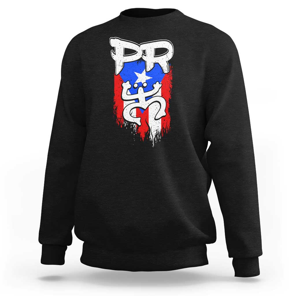 Puerto Rico Flag Hispanic Heritage Month Boricua Taino Coqui Frog Sweatshirt - Wonder Print Shop