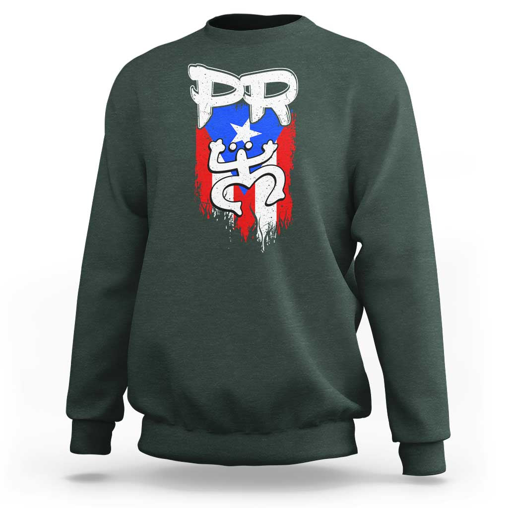 Puerto Rico Flag Hispanic Heritage Month Boricua Taino Coqui Frog Sweatshirt - Wonder Print Shop
