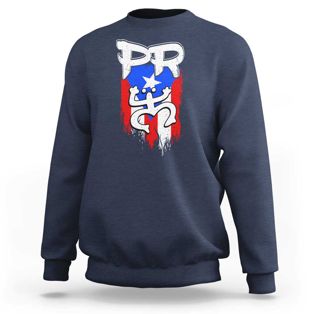 Puerto Rico Flag Hispanic Heritage Month Boricua Taino Coqui Frog Sweatshirt - Wonder Print Shop