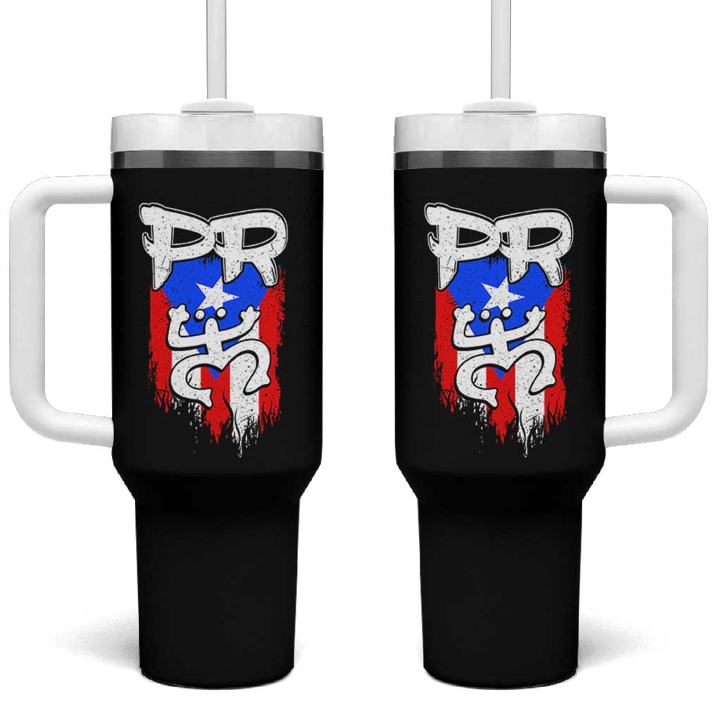 Puerto Rico Flag Hispanic Heritage Month Boricua Taino Coqui Frog Tumbler With Handle - Wonder Print Shop