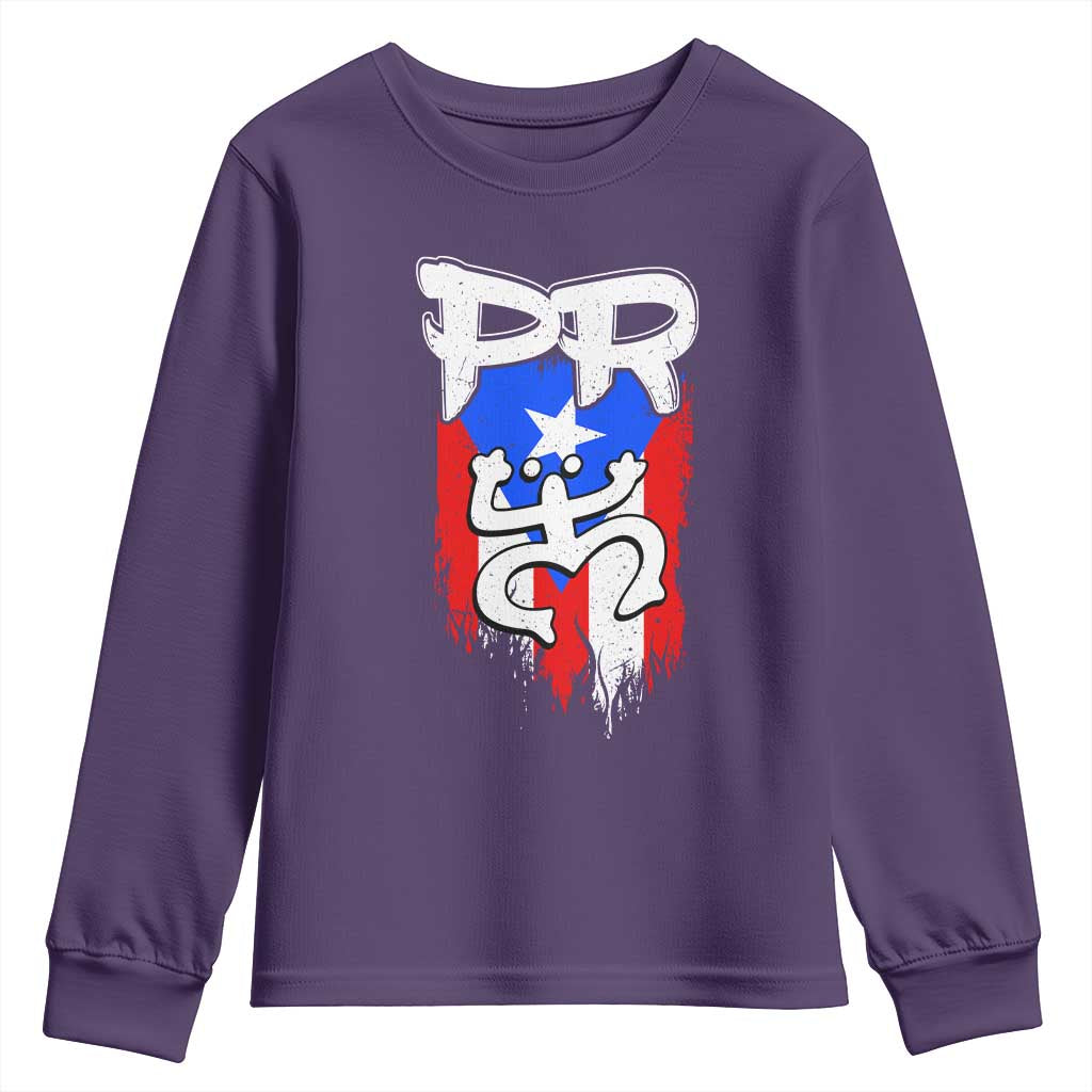 Puerto Rico Flag Hispanic Heritage Month Boricua Taino Coqui Frog Youth Sweatshirt - Wonder Print Shop