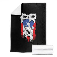 Puerto Rico Flag Hispanic Heritage Month Boricua Coqui Frog Throw Blanket - Wonder Print Shop