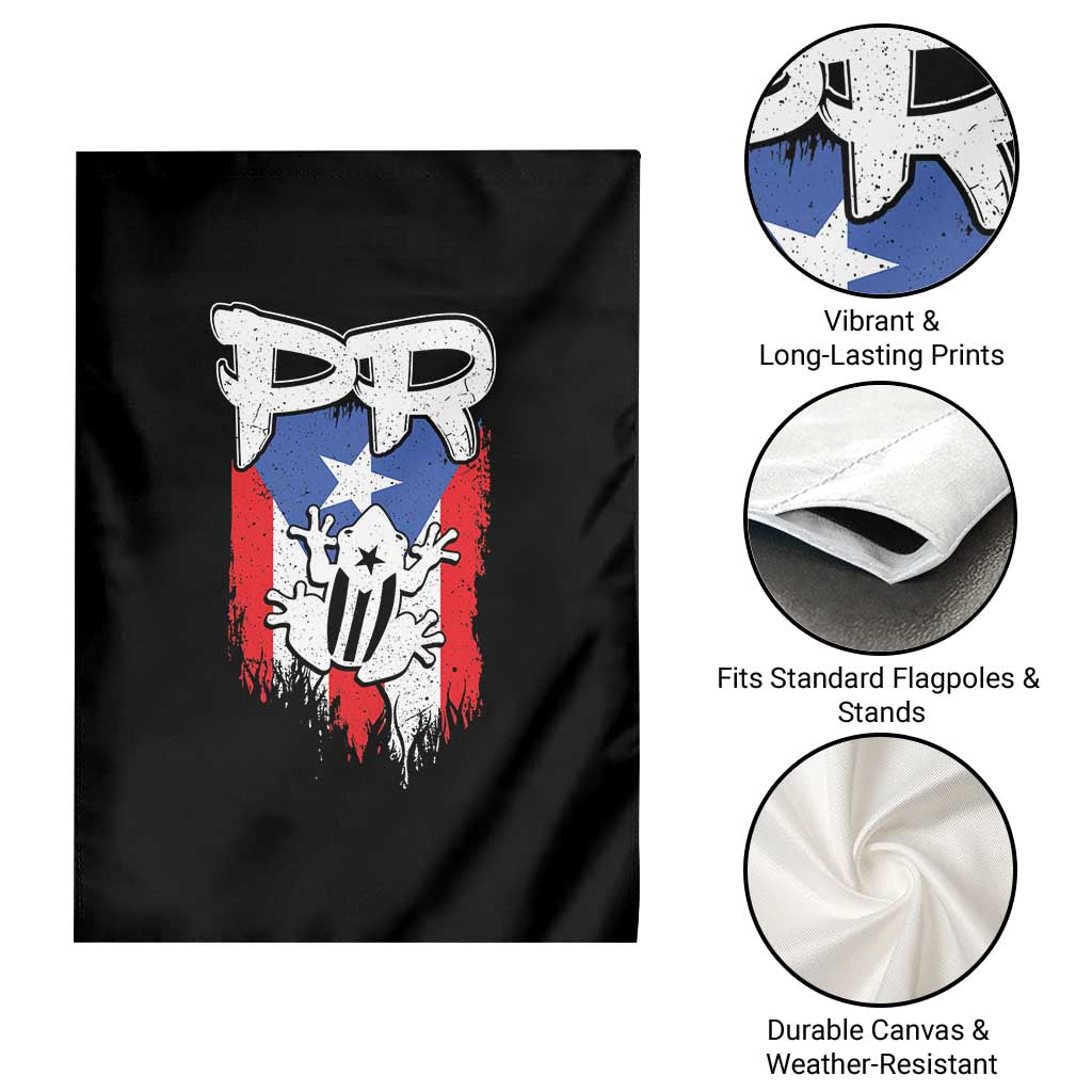 Puerto Rico Flag Hispanic Heritage Month Boricua Coqui Frog Garden Flag - Wonder Print Shop