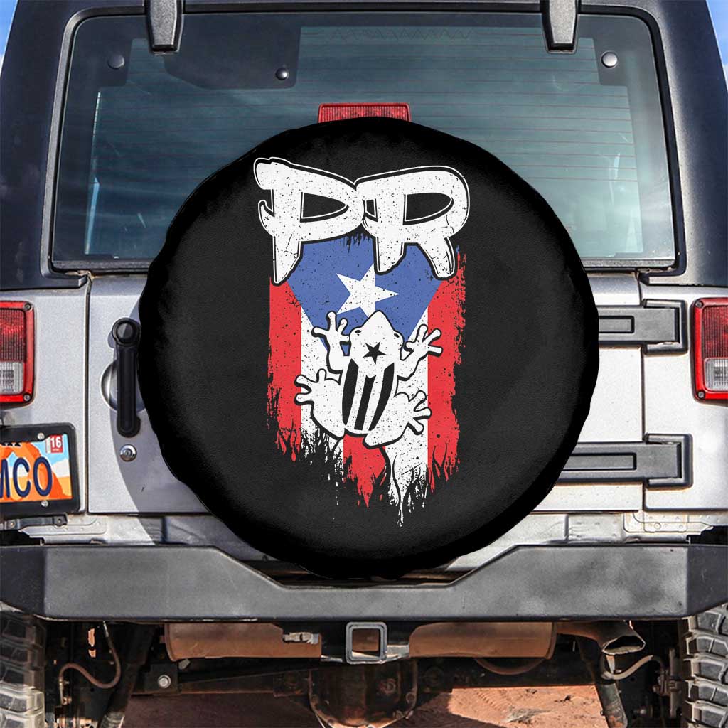 Puerto Rico Flag Hispanic Heritage Month Boricua Coqui Frog Spare Tire Cover - Wonder Print Shop