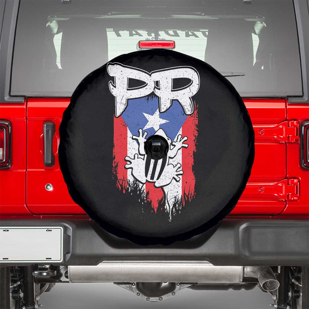 Puerto Rico Flag Hispanic Heritage Month Boricua Coqui Frog Spare Tire Cover - Wonder Print Shop