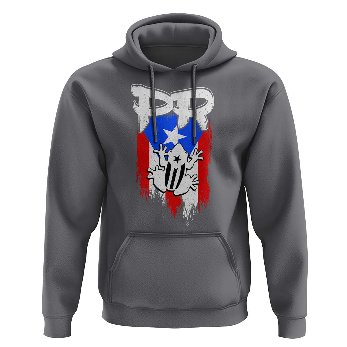 Puerto Rico Flag Hispanic Heritage Month Boricua Coqui Frog Hoodie - Wonder Print Shop