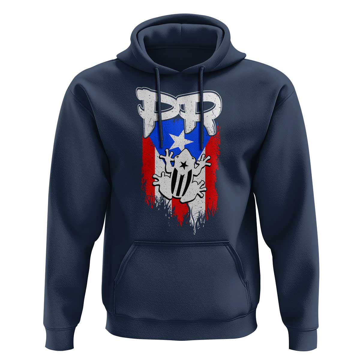 Puerto Rico Flag Hispanic Heritage Month Boricua Coqui Frog Hoodie - Wonder Print Shop